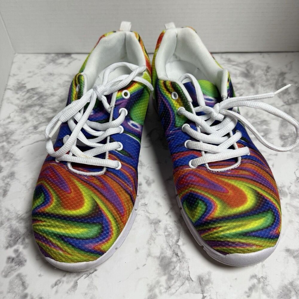 ForU Designs Breathable Lightweight Walking shoes Sneakers Sz 11 Rainbow Colors - Picture 1 of 7